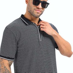 NDTees Premium polo t-shirt fabric close up breathable cotton Zipper Style