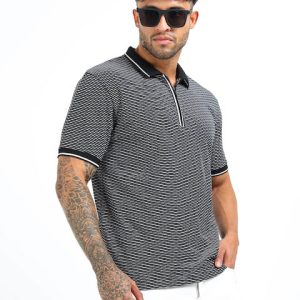 NDTees Premium polo t-shirt fabric close up breathable cotton Zipper Style